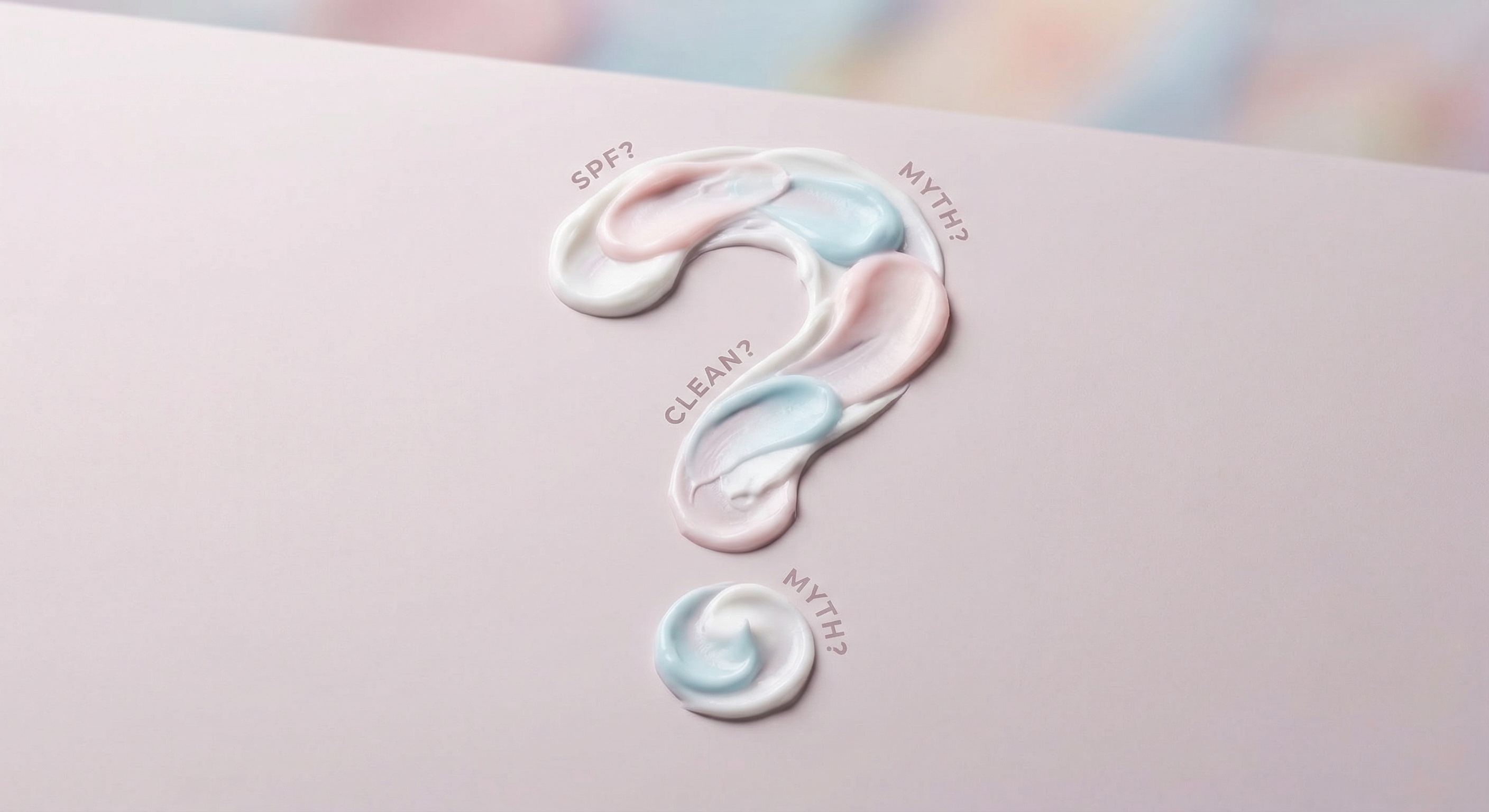 Abstract question mark made of cream